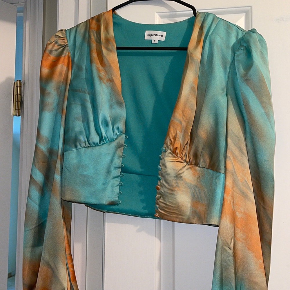 Super down Long Sleeve Crop Top